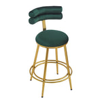 ZUN 27.65'' Modern Counter Stools Set of 2,Dark green velvet Counter Stools with iron Frame,Soft back N780P194940E