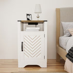 ZUN Wholesale Modern Accent Wood Tall White Night Stands Cabinet Side Tables Bedroom With Charging W1828137430