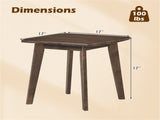 17" Square Side Table Solid Rubber Wood, Walnut Finish End Table for Living Room Bedroom 81817030