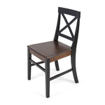 ZUN Roshan Farmhouse Acacia Wood Dining Chairs, Black / Walnut 62888.00BWALN