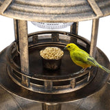 42"bird bath feeder with flowerpot base and Solar. Bronze 87996650