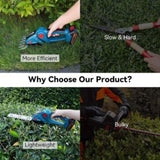 ZUN Hedge Trimmer Cordless, 2 in 1 21V Handheld Electric Weed Shears and Bush Trimmer, with 2 66709891