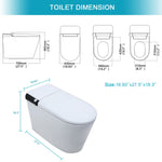 ZUN Smart Toilet with Bidet Built in, Auto Open & Close, Elongated Heated seat, Foot Sensor Flush, LED W1243P203352