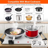 Hot Plate2000W Hot Plate,Portable Electric Stove Countertop Double Burners W/5 Level Temperature 03805550
