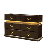 ZUN Modern Style 6- Drawer Dresser Made with Wood in Brown B009P155280