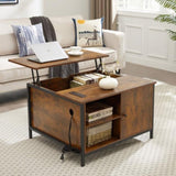 ZUN Lift Top Coffee Table, Multi-Function Coffee Table with Hidden Compartment, Modern Lift Tabletop 90259556