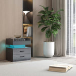 ZUN 1 Set Nightstand with Adjustable LED Strip Light, 2-drawers, Large Storage Space, Suitable for W368P239007