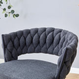 Two sets of rotating high-legged stools with breathable cotton and linen cushions, Dark gray seats W2920P281918