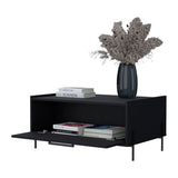 Glendale Coffee Table with Flip-Down Door in Melamine, Black B128P244986