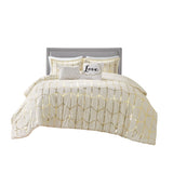 King/Cal King Metallic Printed Duvet Cover Set B03596043
