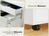 7-Drawer Portable Storage Cabinet on Wheels for Office, Bedroom & Home Organization, White 32868327