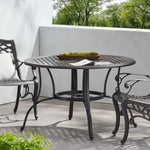 ZUN Outdoor Cast Aluminum Circular Dining Table, Bronze 59159.00