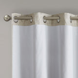 Tonal Printed Faux Silk Total Blackout Curtain Panel Pair B03599836