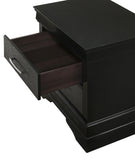 1pc Modern Glam Style Two Drawers Nightstand Black Finish Solid Wood Crystal-Like Button Tufted B01181413