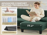 U-Shaped Convertible Sectional Sofa with 2 Chaise Lounges, 4-Seater Modular Couch with Removable & 13591689
