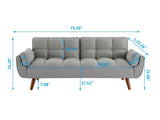 New Design Linen Sofa Furniture Adjustable Backrest Easily Assembled Recliners-GRAY 38632181