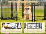 Dog Kennel Outdoor with Roof, 4.23'x5.82'x4.83' Welded Wire Enclosure, Heavy Duty Dog Crate with W2505P380965