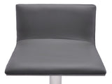 Talyris Adjustable Height Swivel Gray Faux Leather and Gray Walnut Bar Stool with Brushed Stainless B2736P511299