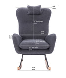 Teddy Upholstered Nursery Rocking Chair for Living Room Bedroom W2069P174789