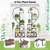 2PCS metal plant rack with 6 metal hooks 43234307