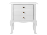 European Bedside Table-Three Pumps White 54506624