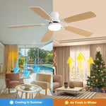 ZUN Indoor Modern 52 Inch Ceiling Fan With Dimmable 6 Speed Wind 5 Blades Remote Control Reversible DC W934P189485