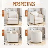 COOLMORE Corduroy Barrel Chair, Comfortable Accent Sofa Chair for Living Room, 360 Degree W395P220270