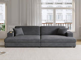 86.5" Oversized Loveseat Chaise Lounge Sectional Sofa Bed Corduroy Sleeper Sofa with USB Ports , N719P232602R