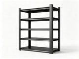5-Tier Metal Industrial Storage Rack, Adjustable Shelving Storage Unit, Black Metal Shelving Rack 01254746