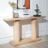 59in Modern Minimalist Wooden Console Table with Column Pedestal Design Elegant Decorative Accent W2729P270744