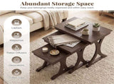 3-Piece Nesting Coffee Table Set, Space-Saving Design with Vintage Wood-Like Finish for Living Room 57988599