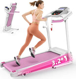 Compact Folding Treadmill for Home - 2.5HP Quiet Brushless Motor, 3-Level Incline, 7.5 MPH, Shock 12501438