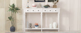 TREXM Retro Console Table with 4 Drawers and Open Shelf, perfect for Entryways, Living Rooms, and N715P202860K