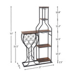 ZUN 11 Bottle Wine Bakers Rack, 5 Tier Freestanding Wine Rack with Hanging Wine Glass Holder and Storage 33927187