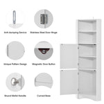 ZUN Tall Bathroom Corner Cabinet, Freestanding Storage Cabinet with Doors and Adjustable Shelves, MDF WF293800AAK