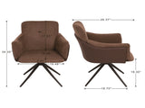 360&deg Swivel Home Office Desk Chairs Set of 2,Dining Chairs Arm, Upholstered Bedroom Chairs W757P304241