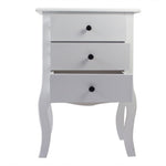 ZUN European Bedside Table-Three Pumps White 14615600