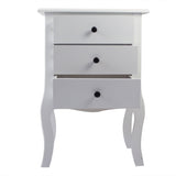 ZUN European Bedside Table-Three Pumps White 14615600