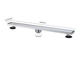 32 Inch Linear Shower Drain with 2-in-1 Flat & Tile Insert Removable Cover, 304 Stainless Steel with 27803832