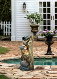 12.4x11.6x37.8" Decorative 3 Tier Tree Trunk Fountain with Lights and Pump, Brown W2078P178872
