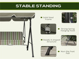 3-Seat Patio Swing Outdoor Chair with Cushion, Adjustable Tilt Canopy 14353670