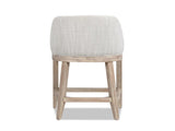 Newport 26.5" Coastal Curved Back Upholstered Counter Stool, Two-Tone Neutral Gray Polyester Wool B2719P238399