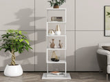 360&deg Rotating Bookshelf with Acrylic Plate, 5-Tier Tall, Floor Rack Simple Bookcase, Modern W409P167480