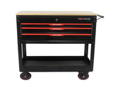 3 DRAWERS MULTIFUNCTIONAL TOOL CART WITH WHEELS AND WOODEN TOP 45204202