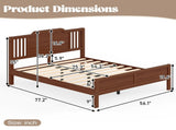 Full Size Platform Bed with Tall Headboard, Solid Bamboo-made Bed with Support Slats, Full Bed W5316P483992