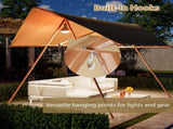 Hexagonal Shade Sail Canopy, Large 206"x118" UV Block Sun Shade with UPF 50, Waterproof W2505P427760
