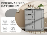 Gray MDF with melamine veneer, 56*30*80cm, 4 drawers, 1 door, bathroom vanity 04162468