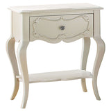 Pearl White 1-Drawer Nightstand with Shelf B062P209006