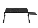 360-Degree Rotation Multifunctional Portable Folding Table with Fan & Mouse Black 35175416
