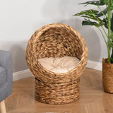 23.5" H Brown cat bed with upholstered, cat basket bed cat house 72080285